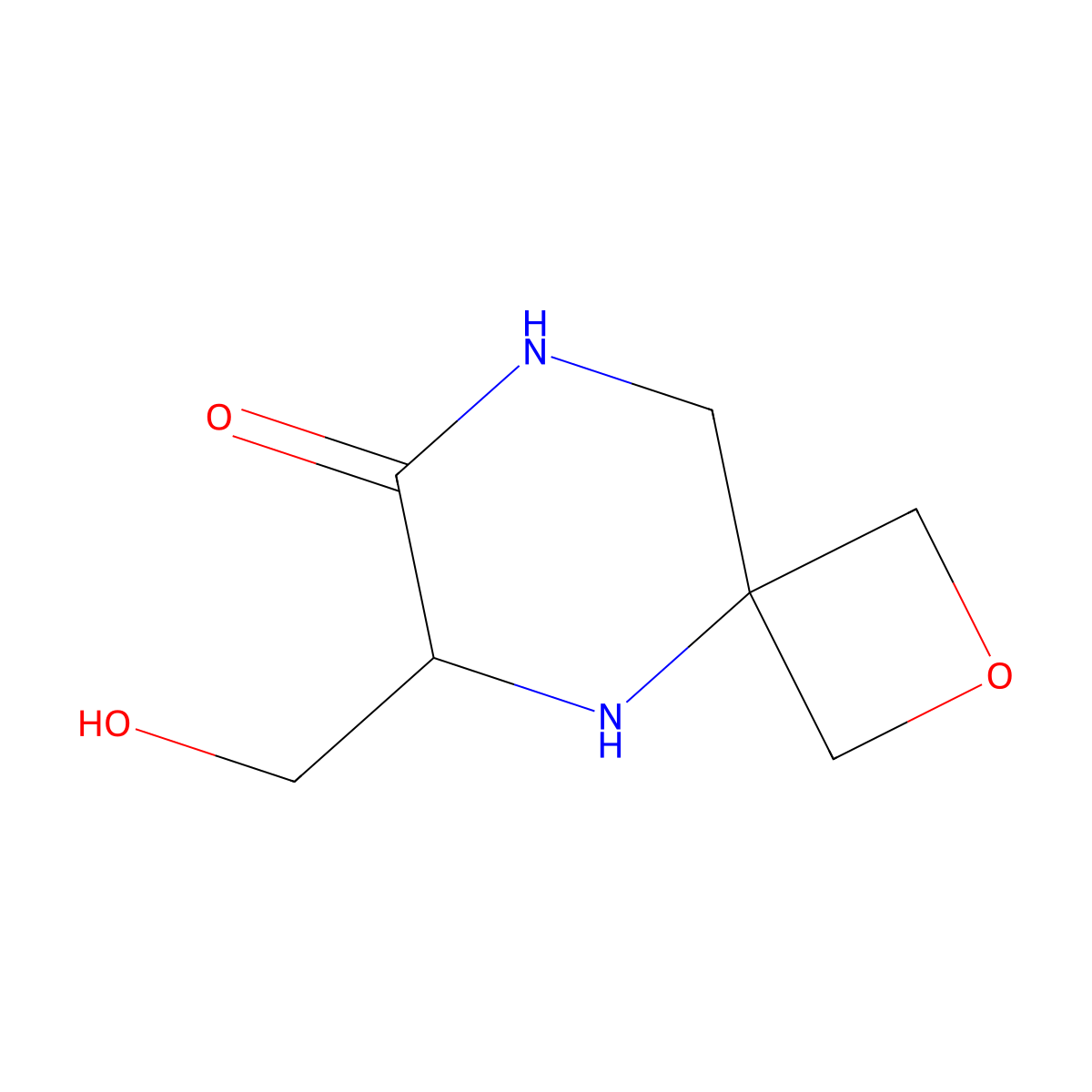 6-(Hydroxymethyl)-2-oxa-5,8-diazaspiro[3.5]nonan-7-one molecular structure, CAS 2089255-11-6