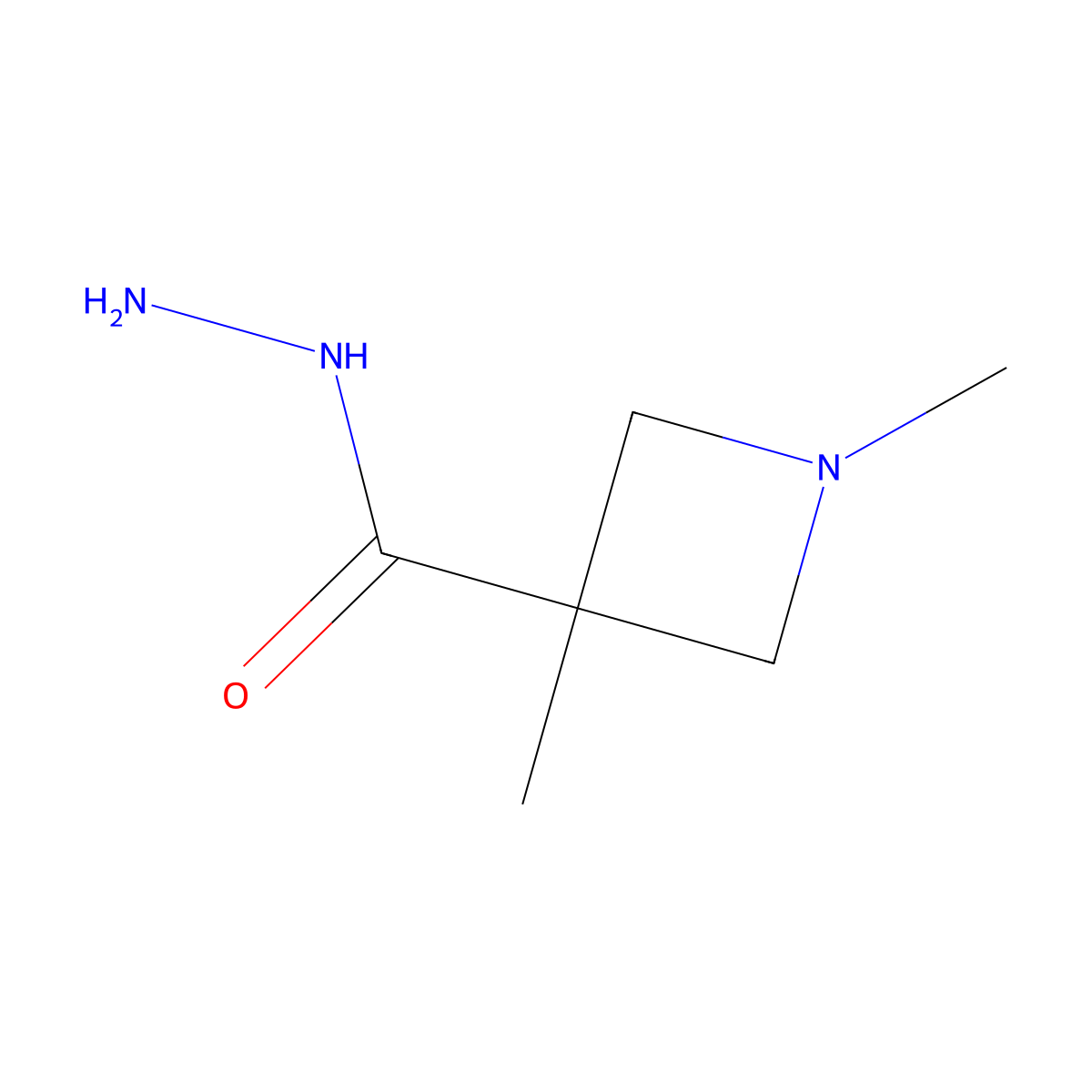 1,3-Dimethylazetidine-3-carbohydrazide molecular structure, CAS 2089255-13-8