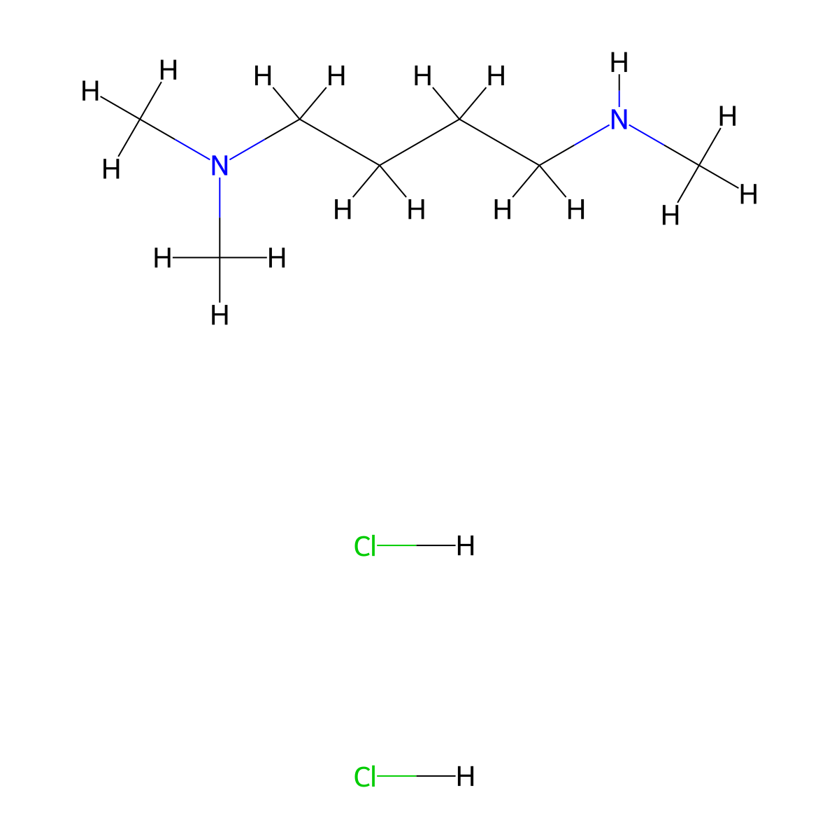 Dimethyl[4-(methylamino)butyl]amine dihydrochloride molecular structure, CAS 2089255-21-8
