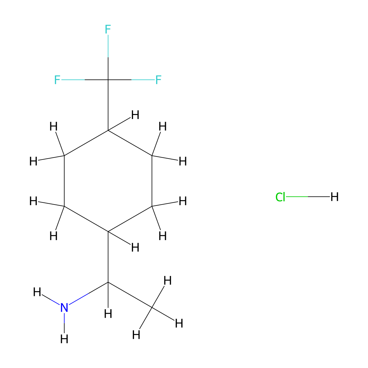 1-[4-(Trifluoromethyl)cyclohexyl]ethan-1-amine hydrochloride molecular structure, CAS 2089255-24-1