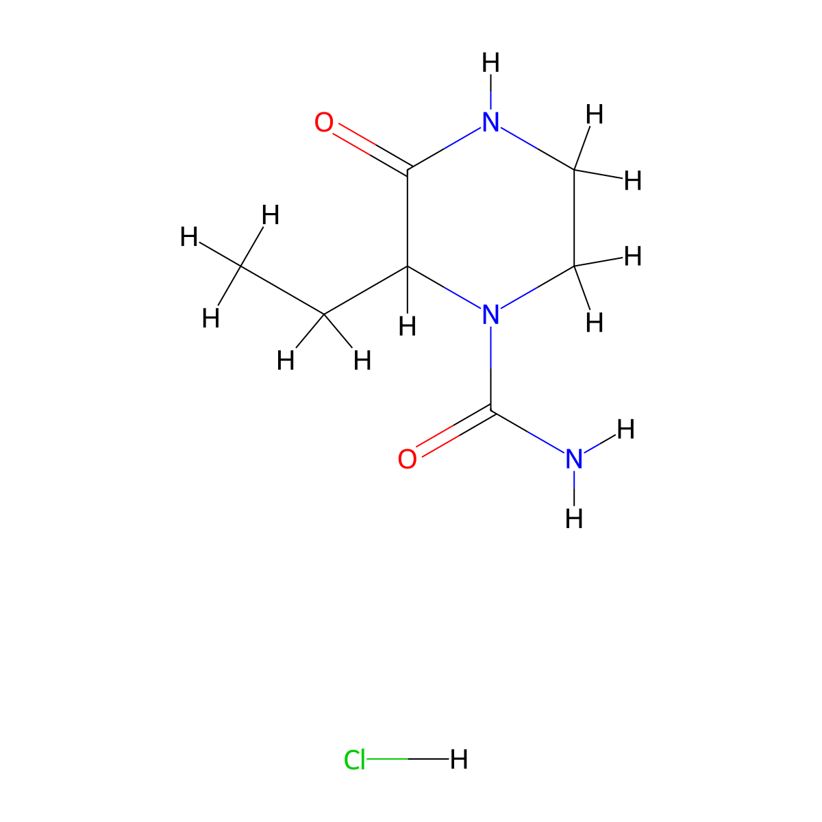 2-Ethyl-3-oxopiperazine-1-carboxamide hydrochloride molecular structure, CAS 2089255-26-3
