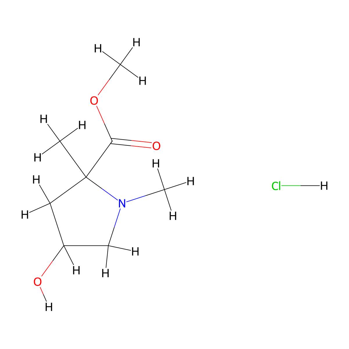 Methyl 4-hydroxy-1,2-dimethylpyrrolidine-2-carboxylate hydrochloride molecular structure, CAS 2089255-28-5