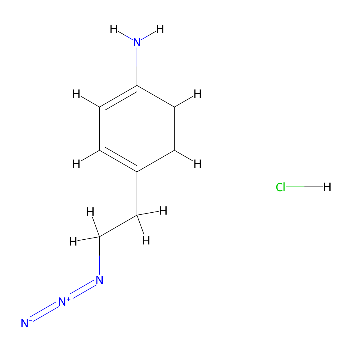 4-(2-Azidoethyl)aniline hydrochloride molecular structure, CAS 2089255-32-1