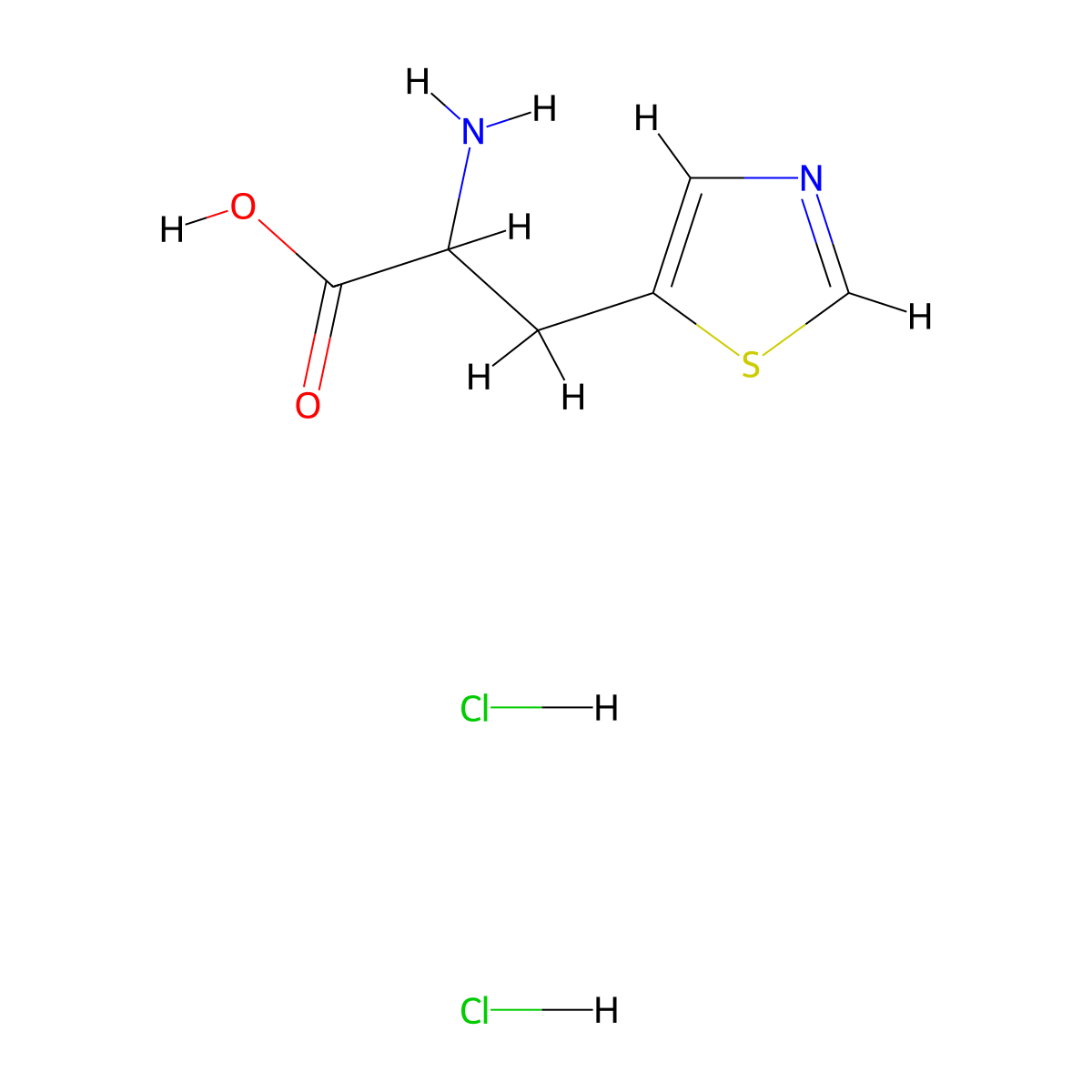 2-Amino-3-(1,3-thiazol-5-yl)propanoic acid dihydrochloride molecular structure, CAS 2089255-33-2