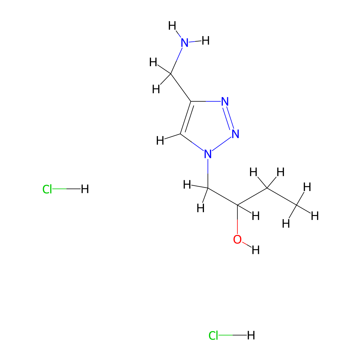 1-[4-(aminomethyl)-1H-1,2,3-triazol-1-yl]butan-2-ol dihydrochloride molecular structure, CAS 2089255-38-7