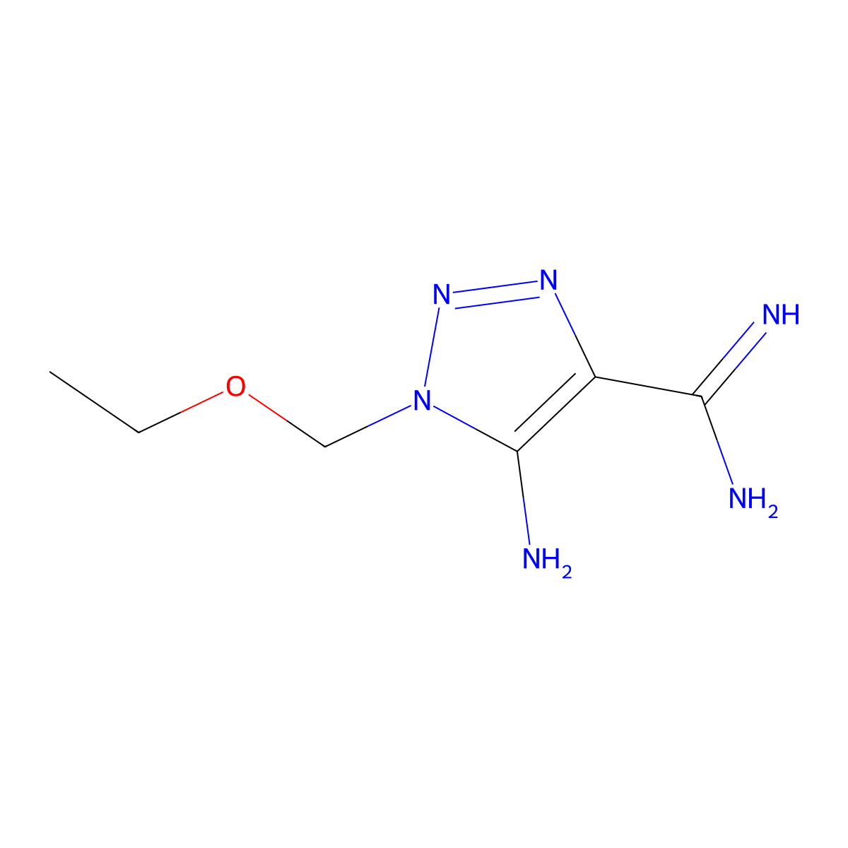5-amino-1-(ethoxymethyl)-1H-1,2,3-triazole-4-carboximidamide molecular structure, CAS 2089255-46-7