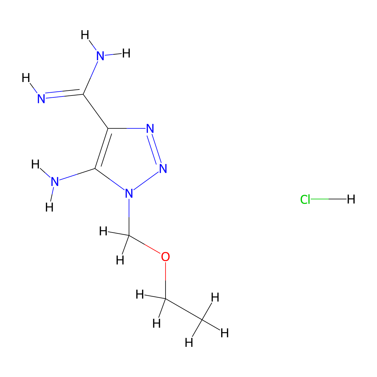 5-Amino-1-(ethoxymethyl)-1H-1,2,3-triazole-4-carboximidamide hydrochloride molecular structure, CAS 2089255-47-8