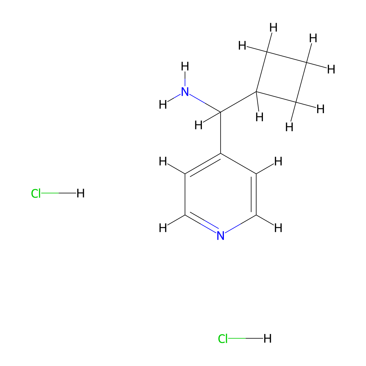 Cyclobutyl(pyridin-4-yl)methanamine dihydrochloride molecular structure, CAS 2089255-54-7