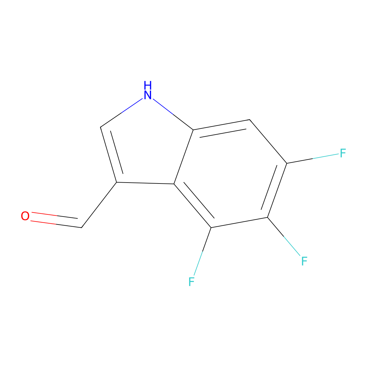 4,5,6-trifluoro-1H-indole-3-carbaldehyde molecular structure, CAS 2089255-57-0
