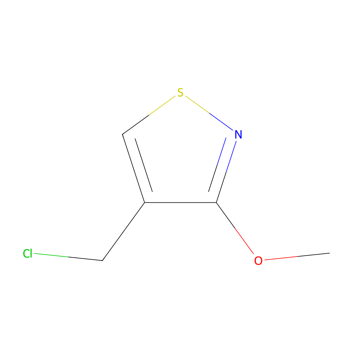 4-(Chloromethyl)-3-methoxy-1,2-thiazole molecular structure, CAS 2089255-61-6