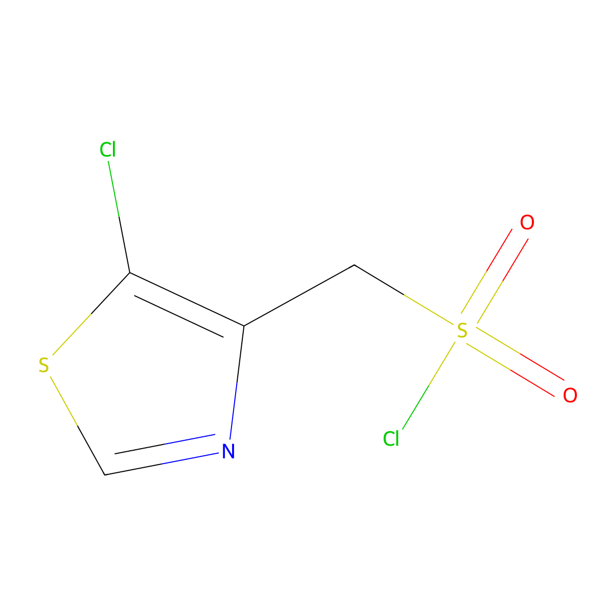 (5-Chloro-1,3-thiazol-4-yl)methanesulfonyl chloride molecular structure, CAS 2089255-63-8