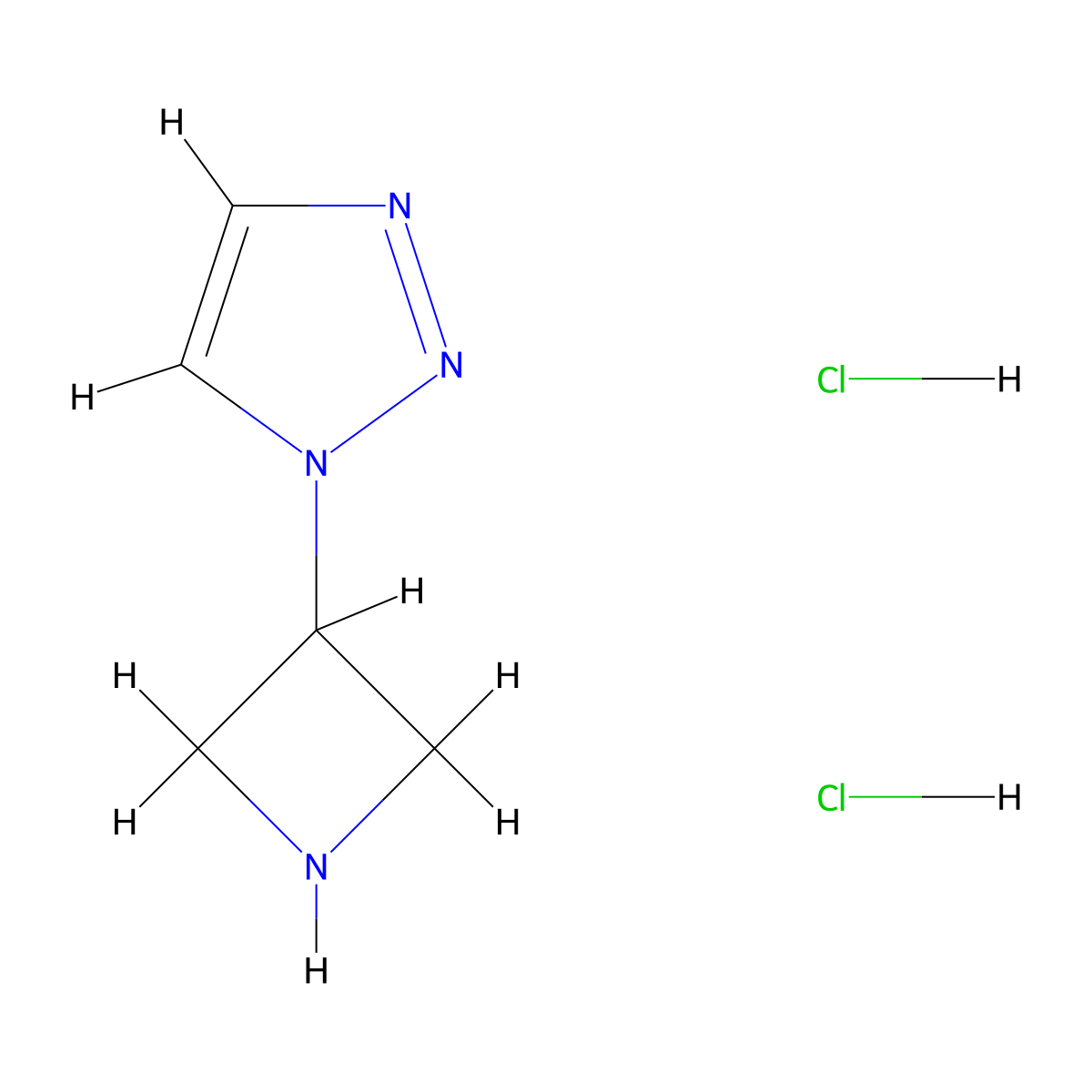 1-(azetidin-3-yl)-1H-1,2,3-triazole dihydrochloride molecular structure, CAS 2089255-64-9