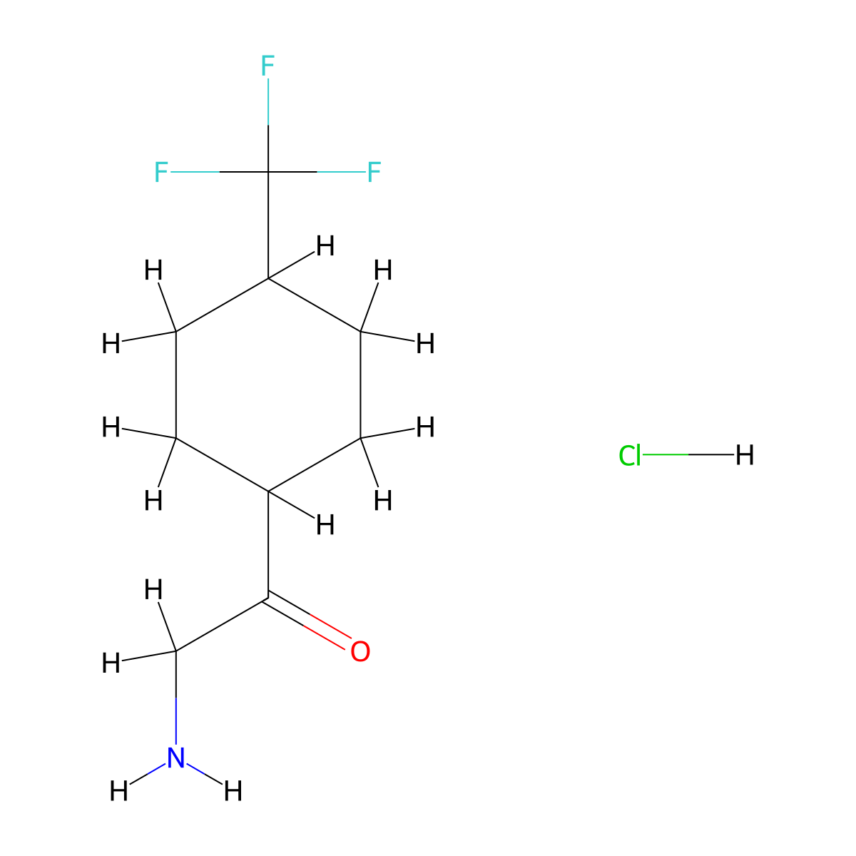 2-Amino-1-[4-(trifluoromethyl)cyclohexyl]ethan-1-one hydrochloride molecular structure, CAS 2089255-66-1