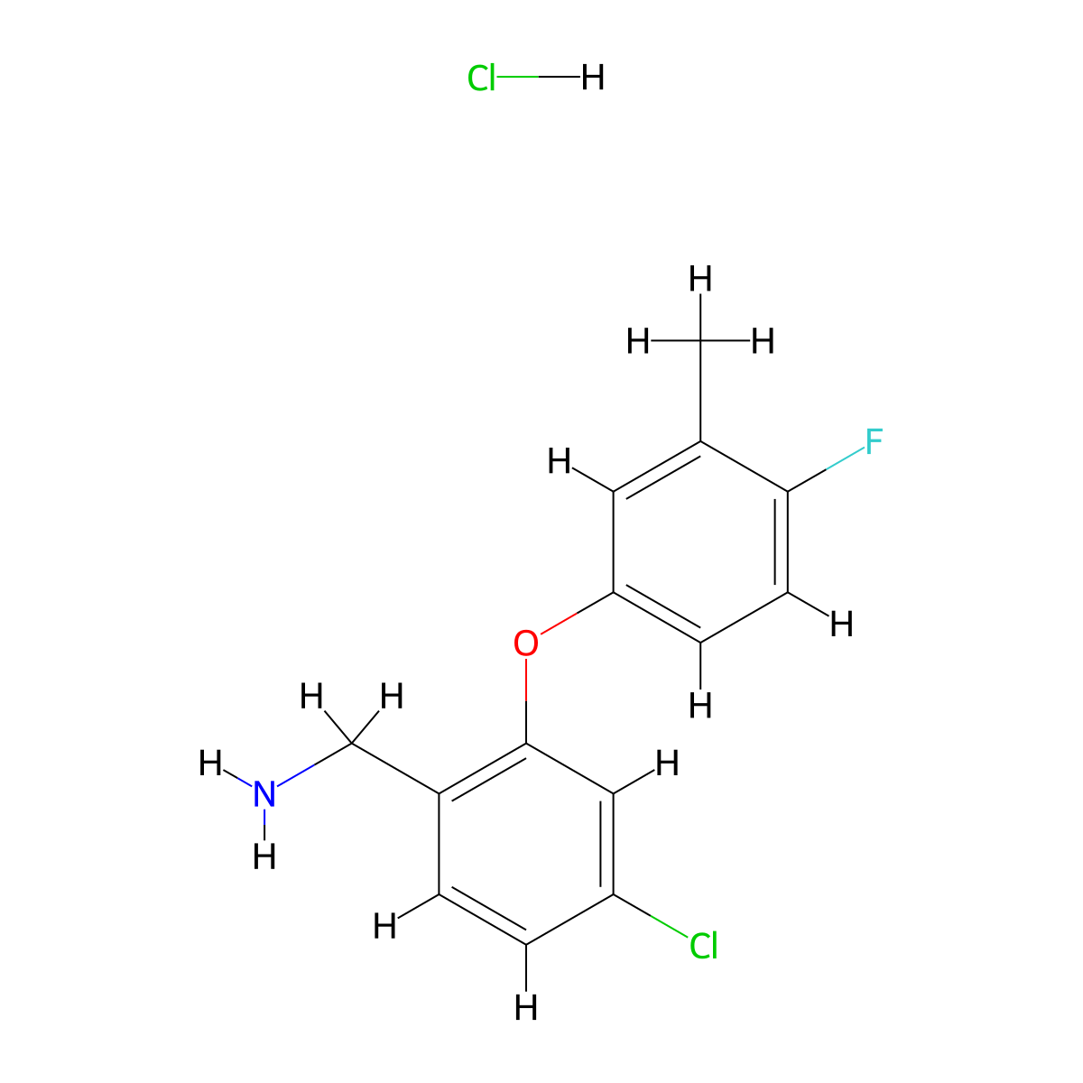 [4-Chloro-2-(4-fluoro-3-methylphenoxy)phenyl]methanamine hydrochloride molecular structure, CAS 2089255-68-3