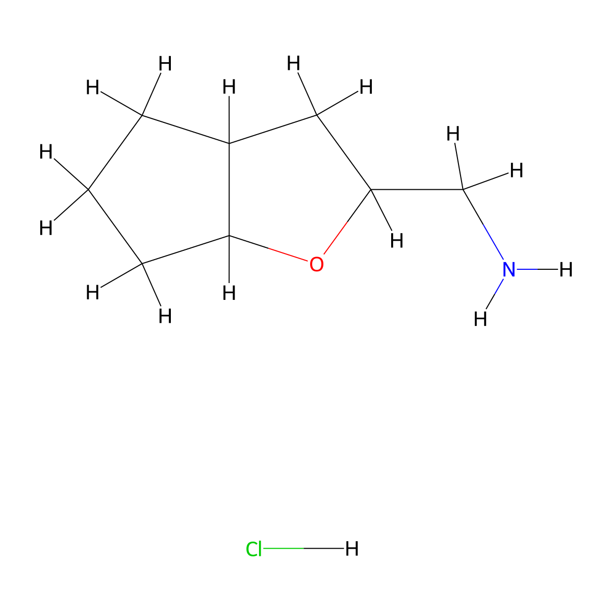 {hexahydro-2H-cyclopenta[b]furan-2-yl}methanamine hydrochloride molecular structure, CAS 2089255-70-7