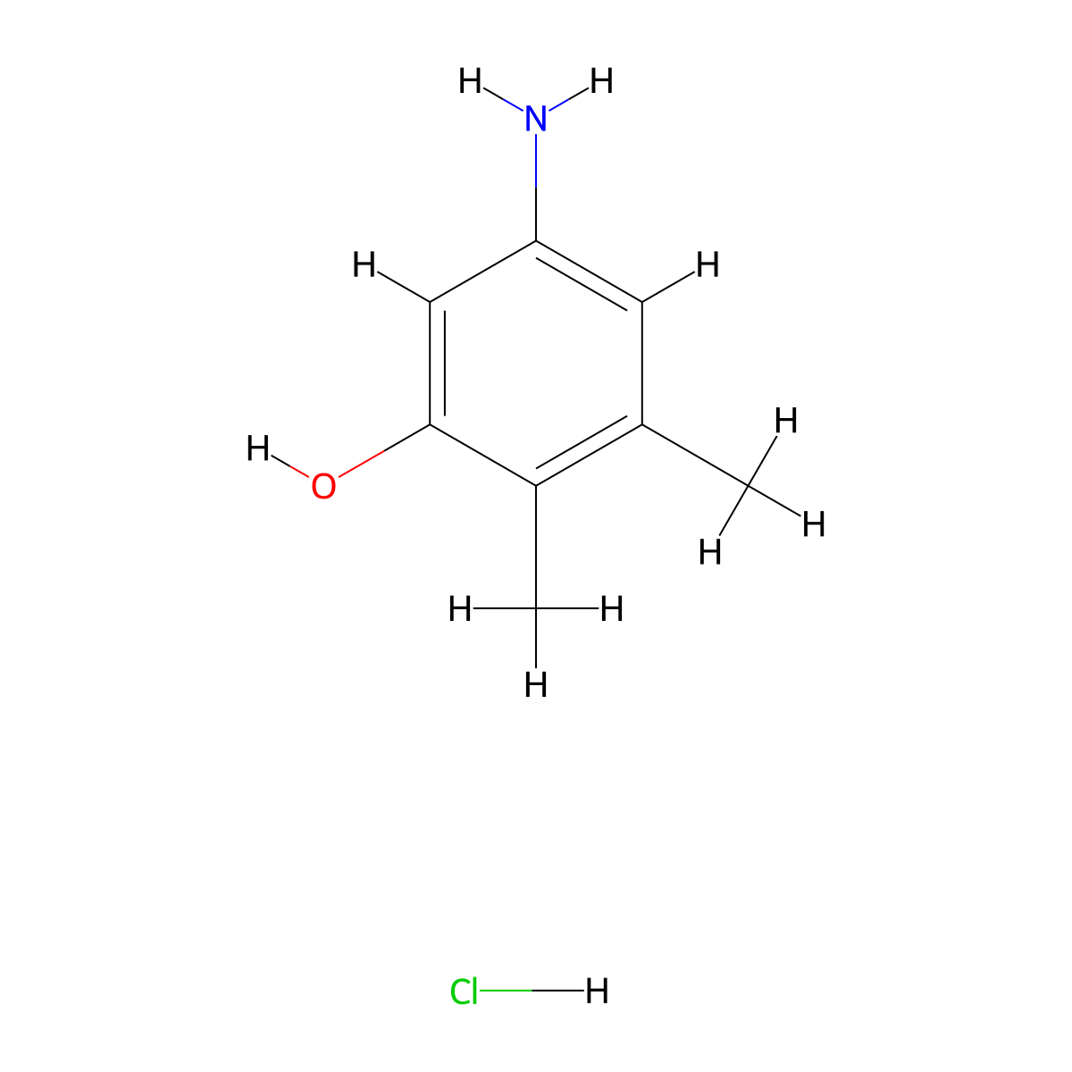 5-Amino-2,3-dimethylphenol hydrochloride molecular structure, CAS 2089255-72-9