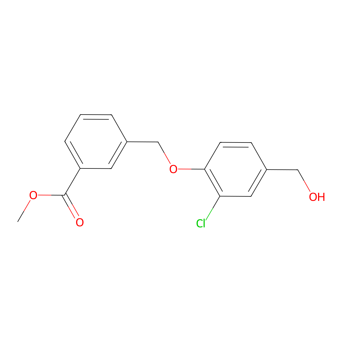 Methyl 3-{[2-chloro-4-(hydroxymethyl)phenoxy]methyl}benzoate molecular structure, CAS 2089255-73-0