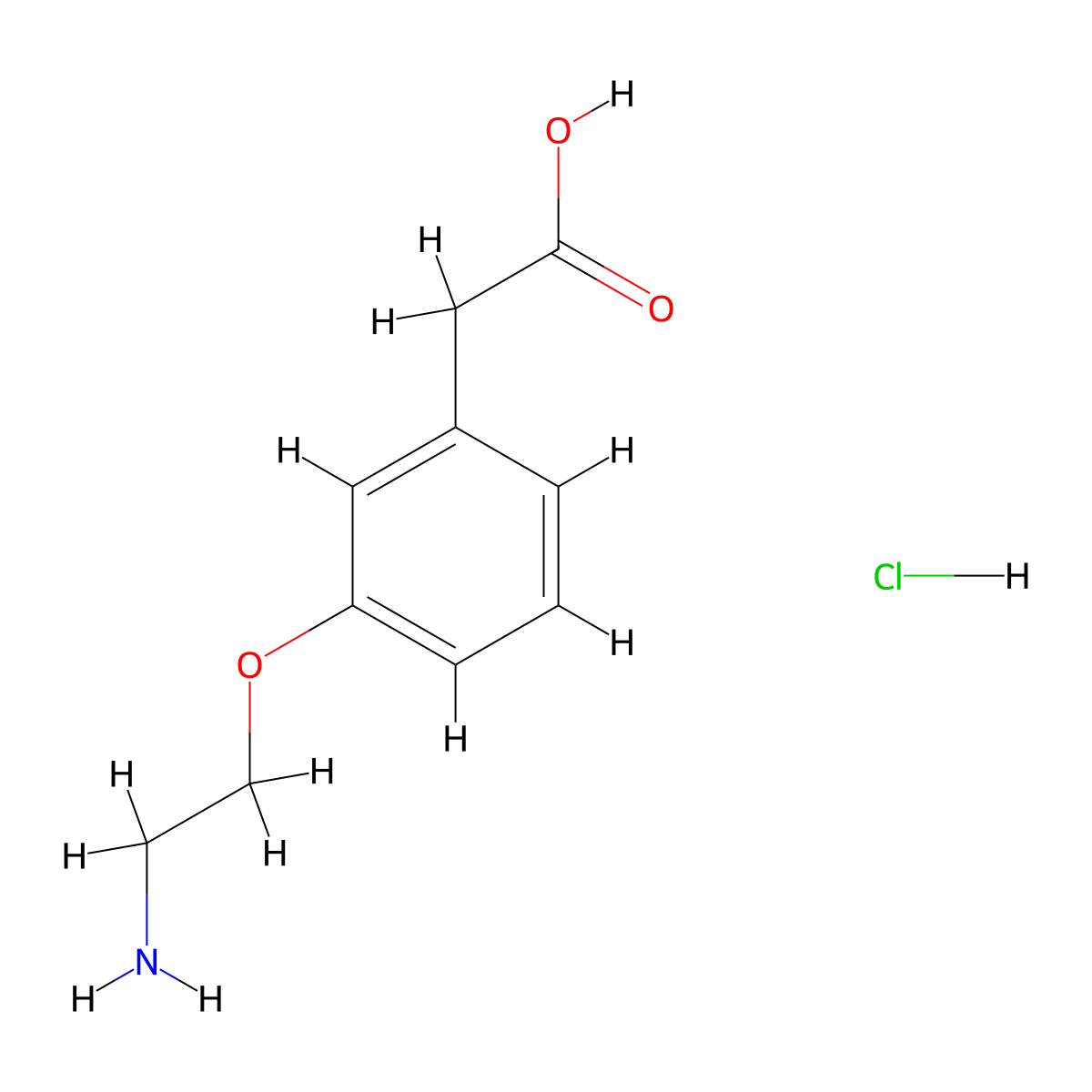 2-[3-(2-Aminoethoxy)phenyl]acetic acid hydrochloride molecular structure, CAS 2089255-75-2
