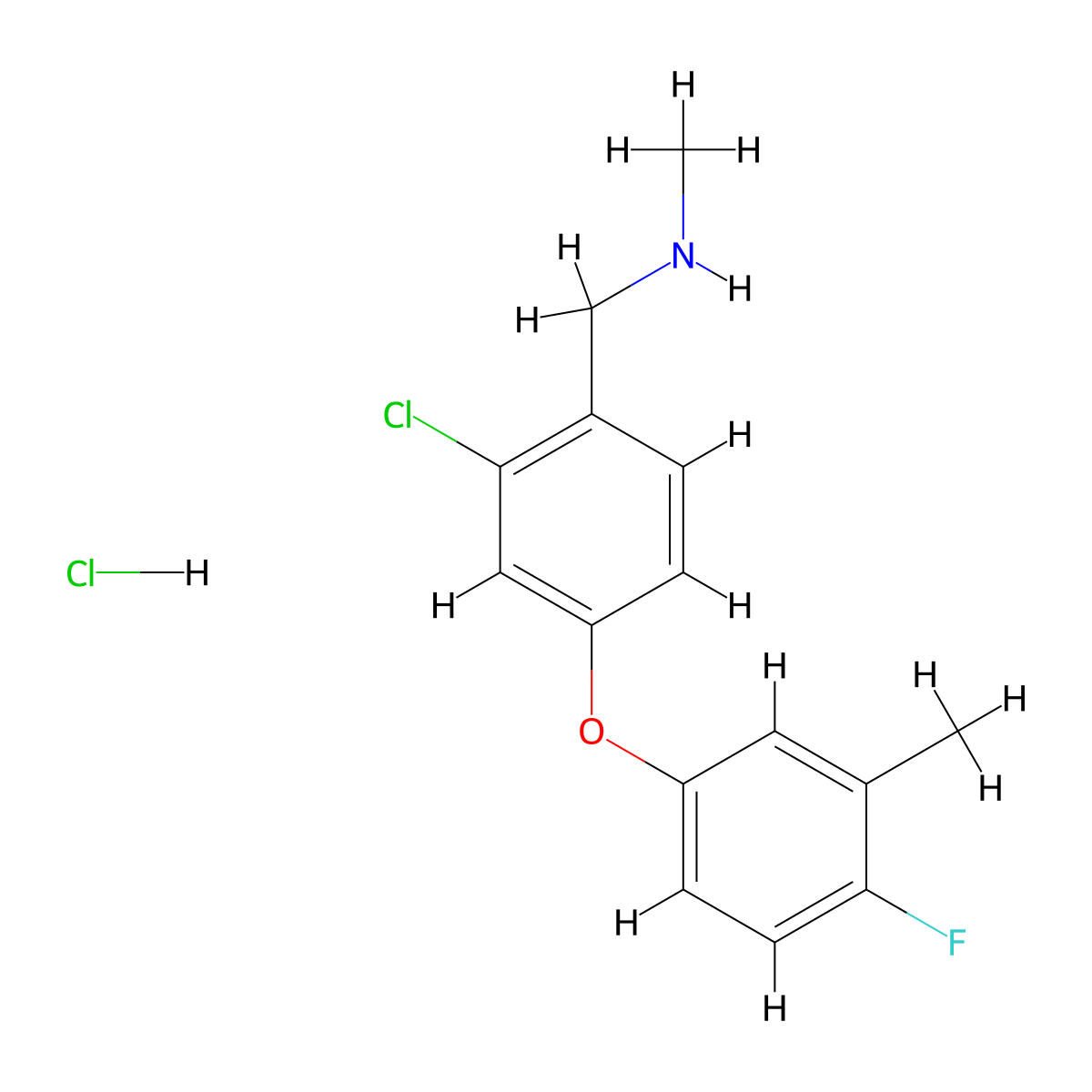 {[2-Chloro-4-(4-fluoro-3-methylphenoxy)phenyl]methyl}(methyl)amine hydrochloride molecular structure, CAS 2089255-77-4