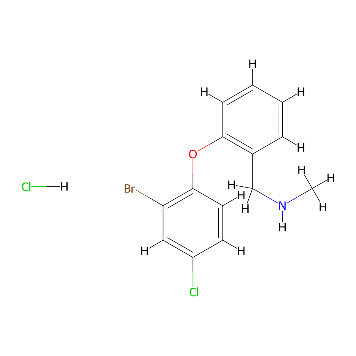 {[2-(2-Bromo-4-chlorophenoxy)phenyl]methyl}(methyl)amine hydrochloride molecular structure, CAS 2089255-78-5