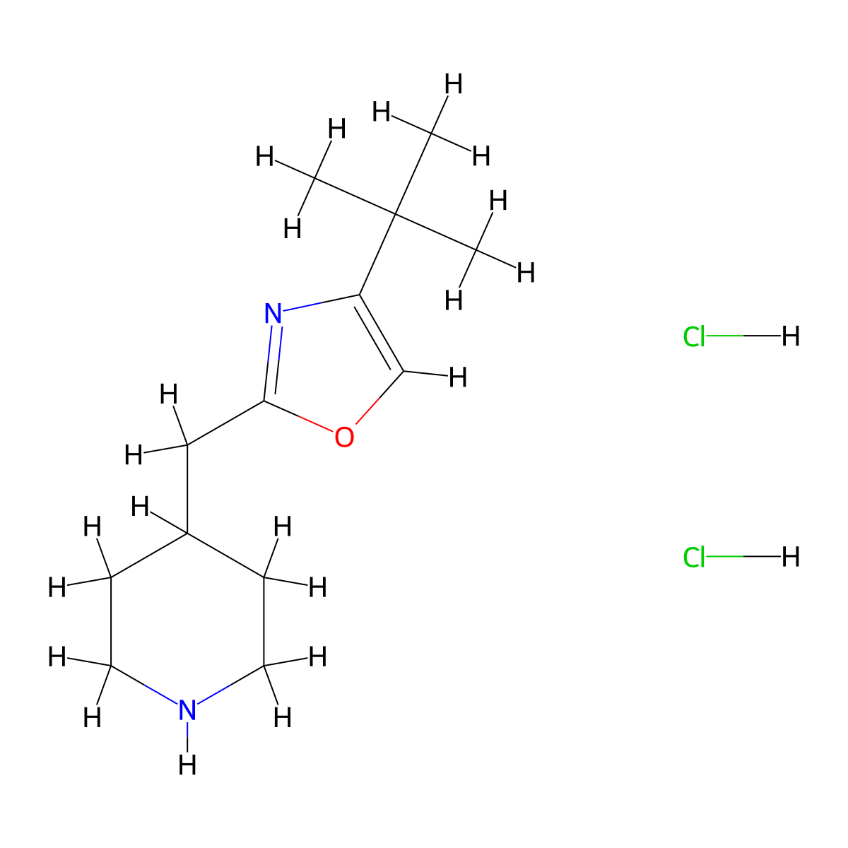 4-[(4-Tert-butyl-1,3-oxazol-2-yl)methyl]piperidine dihydrochloride molecular structure, CAS 2089255-81-0