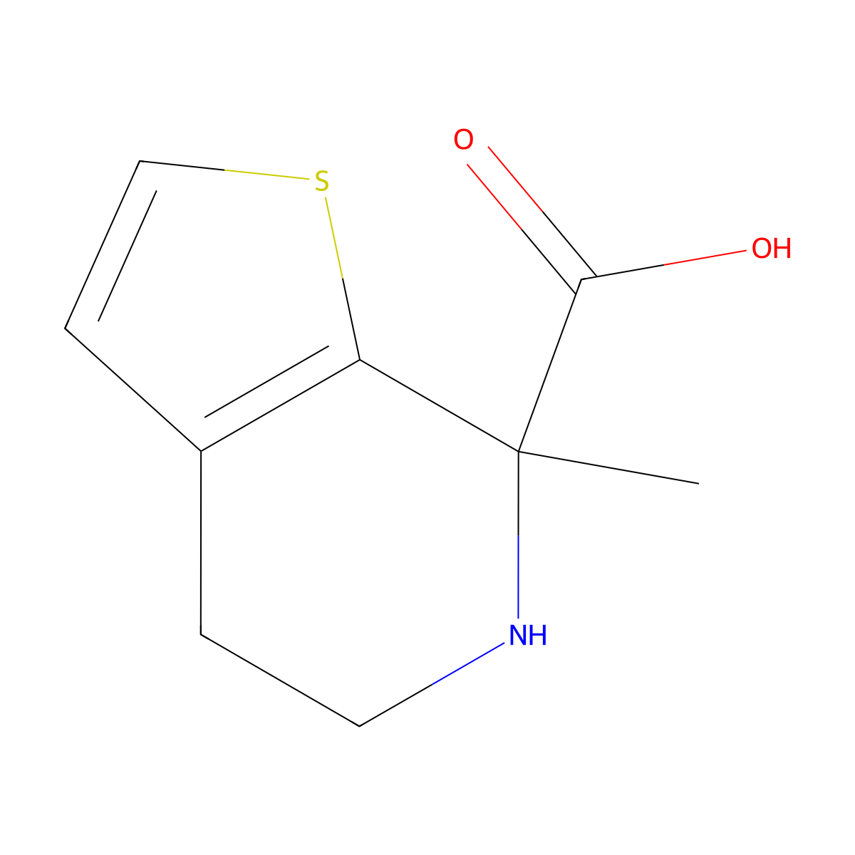 7-methyl-4H,5H,6H,7H-thieno[2,3-c]pyridine-7-carboxylic acid molecular structure, CAS 2089255-83-2