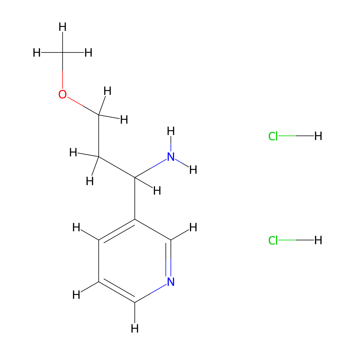 3-Methoxy-1-(pyridin-3-yl)propan-1-amine dihydrochloride molecular structure, CAS 2089255-85-4