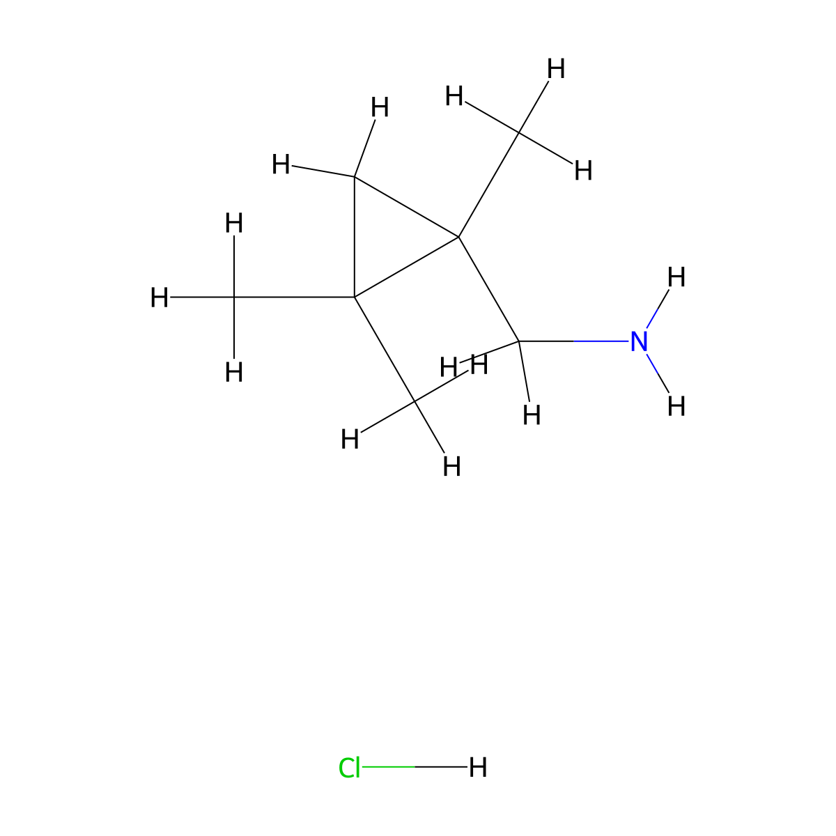 (1,2,2-Trimethylcyclopropyl)methanamine hydrochloride molecular structure, CAS 2089255-87-6
