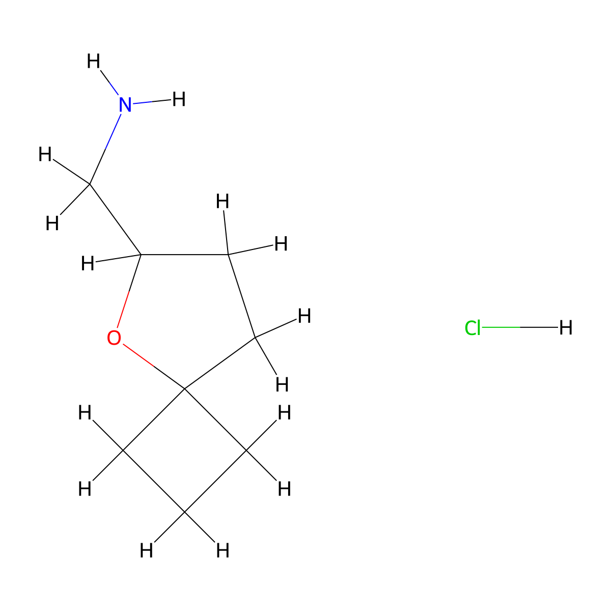 {5-Oxaspiro[3.4]octan-6-yl}methanamine hydrochloride molecular structure, CAS 2089255-97-8