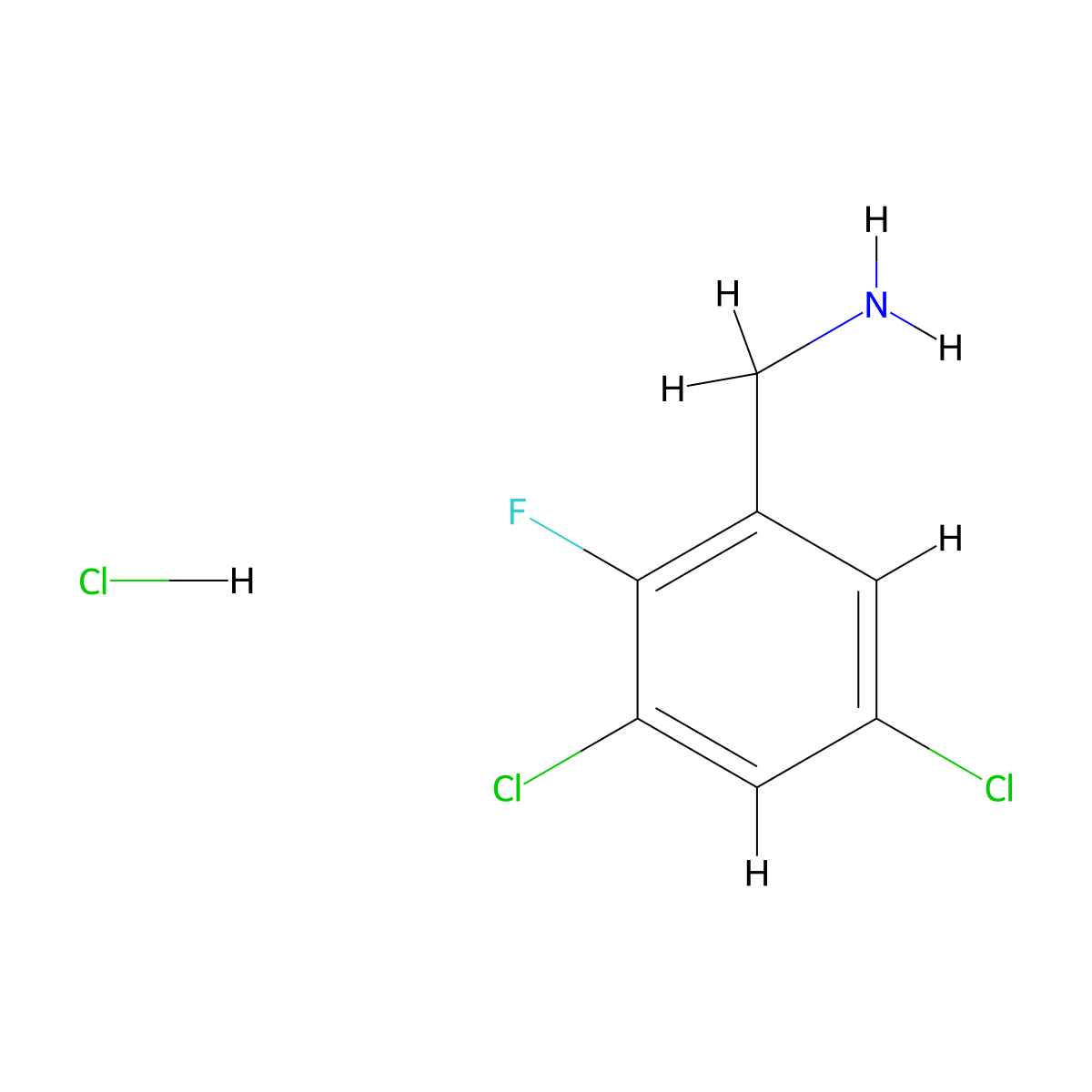 (3,5-Dichloro-2-fluorophenyl)methanamine hydrochloride molecular structure, CAS 2089256-08-4