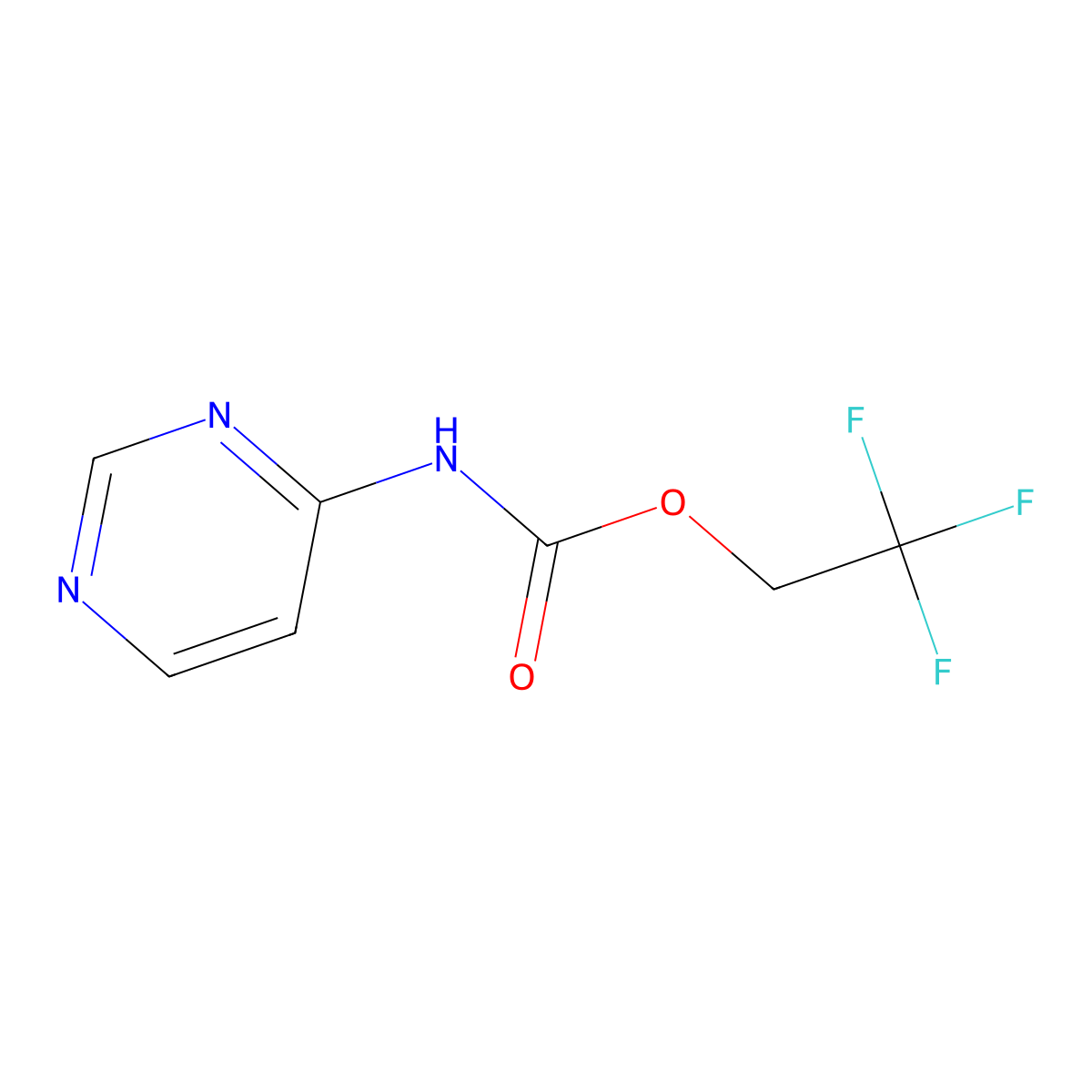 2,2,2-trifluoroethyl N-(pyrimidin-4-yl)carbamate molecular structure, CAS 2089256-15-3