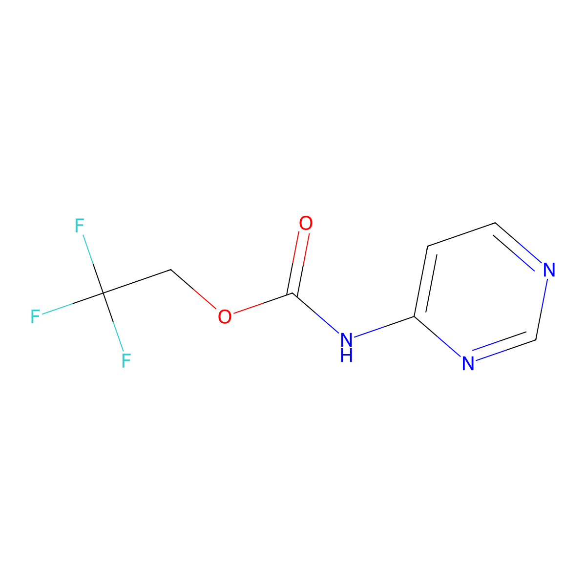 2,2,2-trifluoroethyl N-(pyrimidin-4-yl)carbamate molecular structure, CAS 2089256-15-3