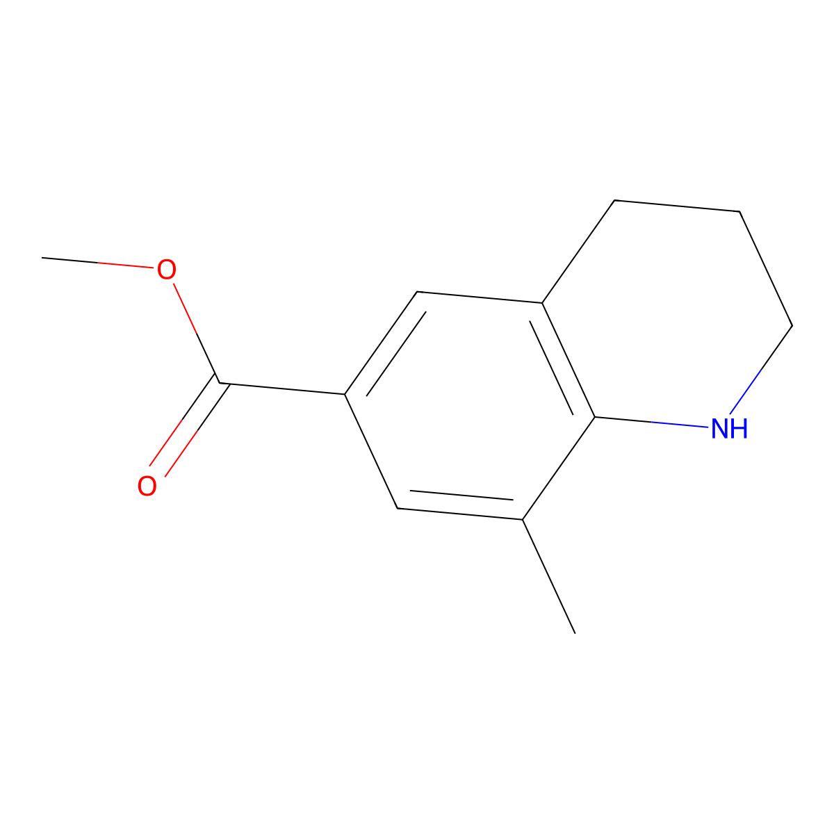 Methyl 8-methyl-1,2,3,4-tetrahydroquinoline-6-carboxylate molecular structure, CAS 2089256-99-3