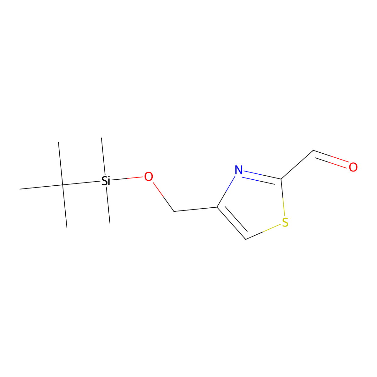 4-{[(Tert-butyldimethylsilyl)oxy]methyl}-1,3-thiazole-2-carbaldehyde molecular structure, CAS 2089257-00-9