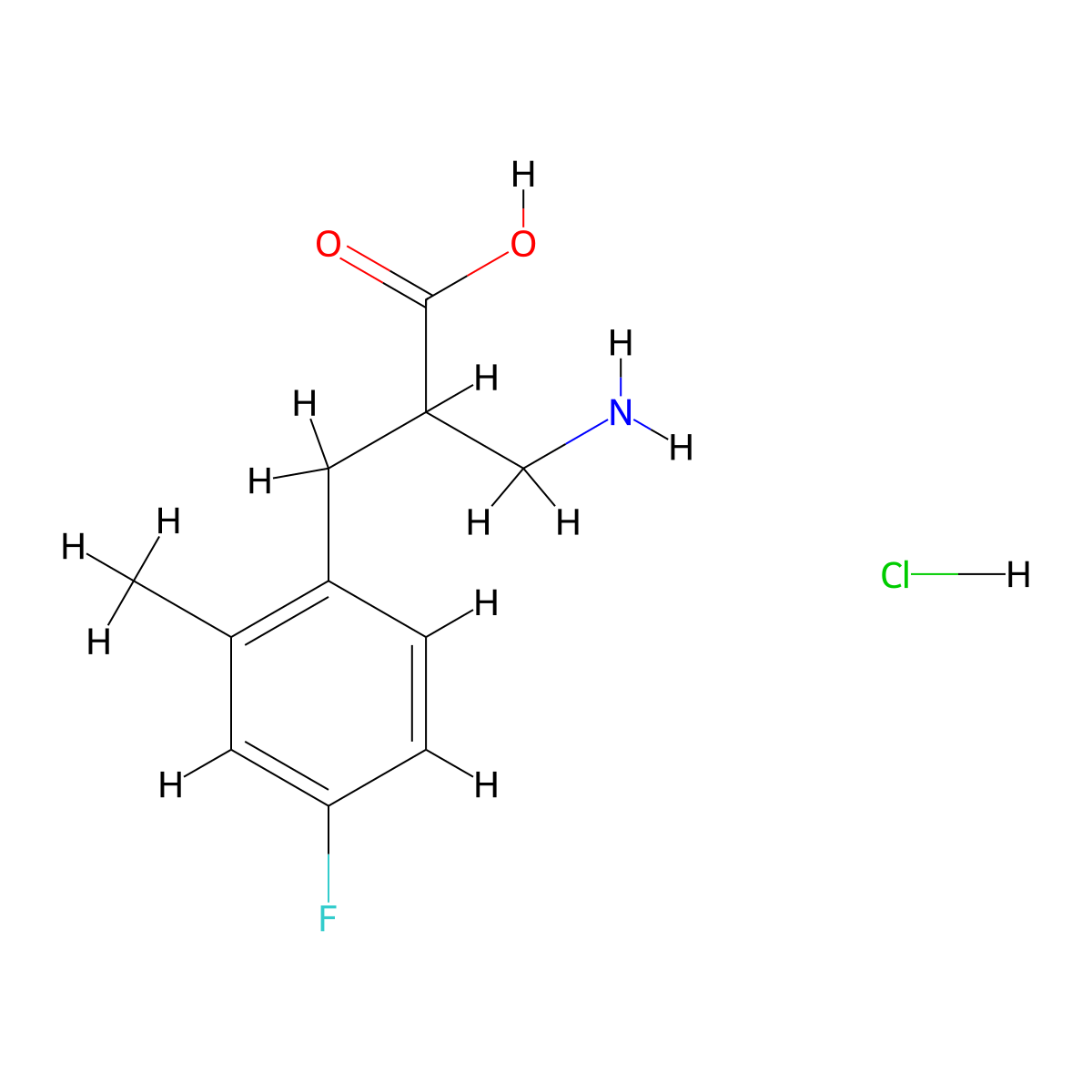 3-Amino-2-[(4-fluoro-2-methylphenyl)methyl]propanoic acid hydrochloride molecular structure, CAS 2089257-02-1