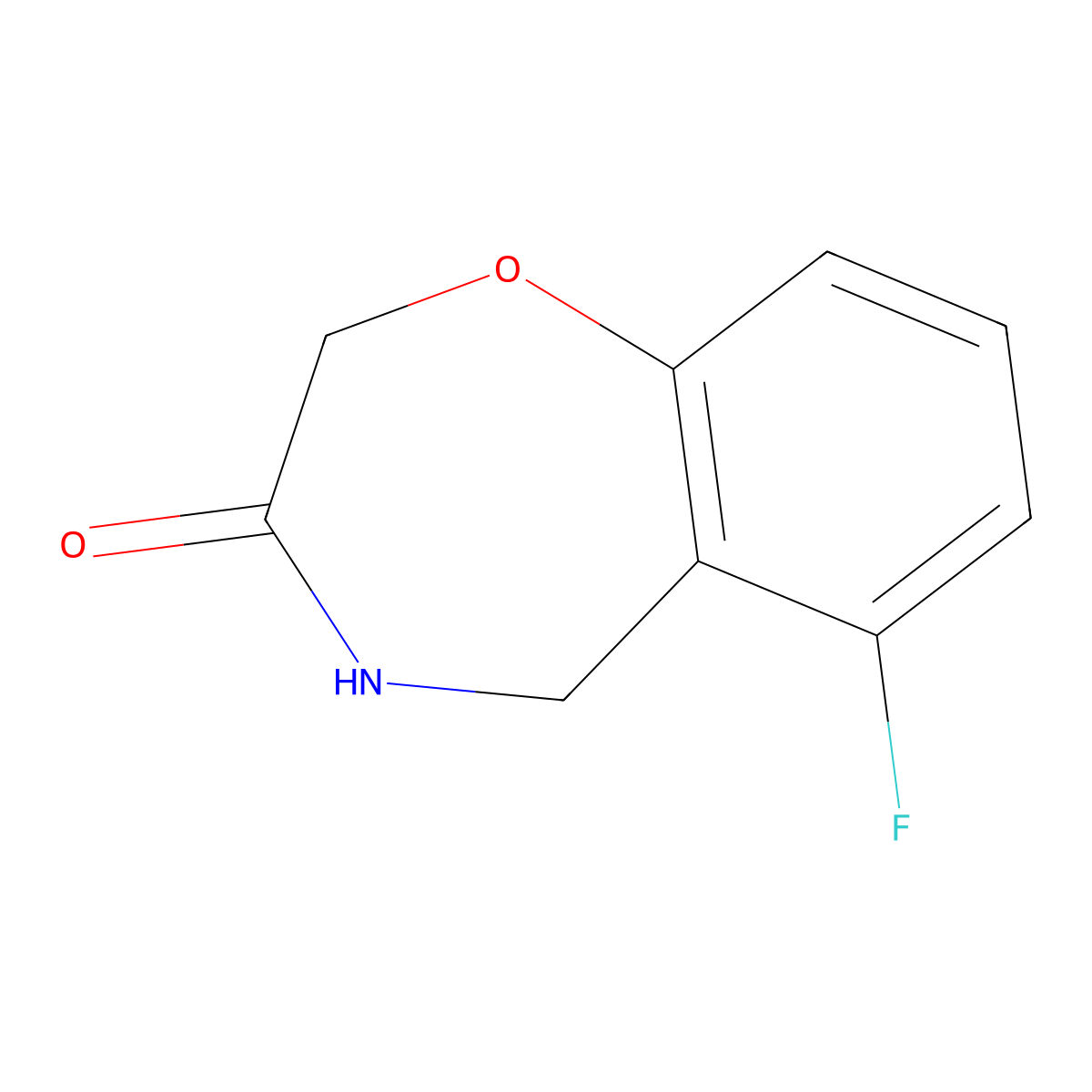 6-Fluoro-2,3,4,5-tetrahydro-1,4-benzoxazepin-3-one molecular structure, CAS 2089257-05-4