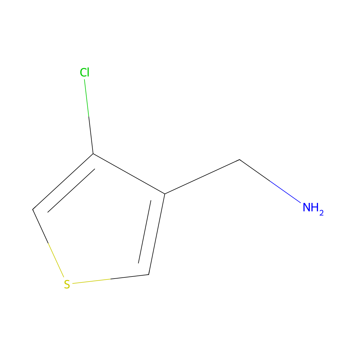 (4-Chlorothiophen-3-yl)methanamine molecular structure, CAS 2089257-09-8