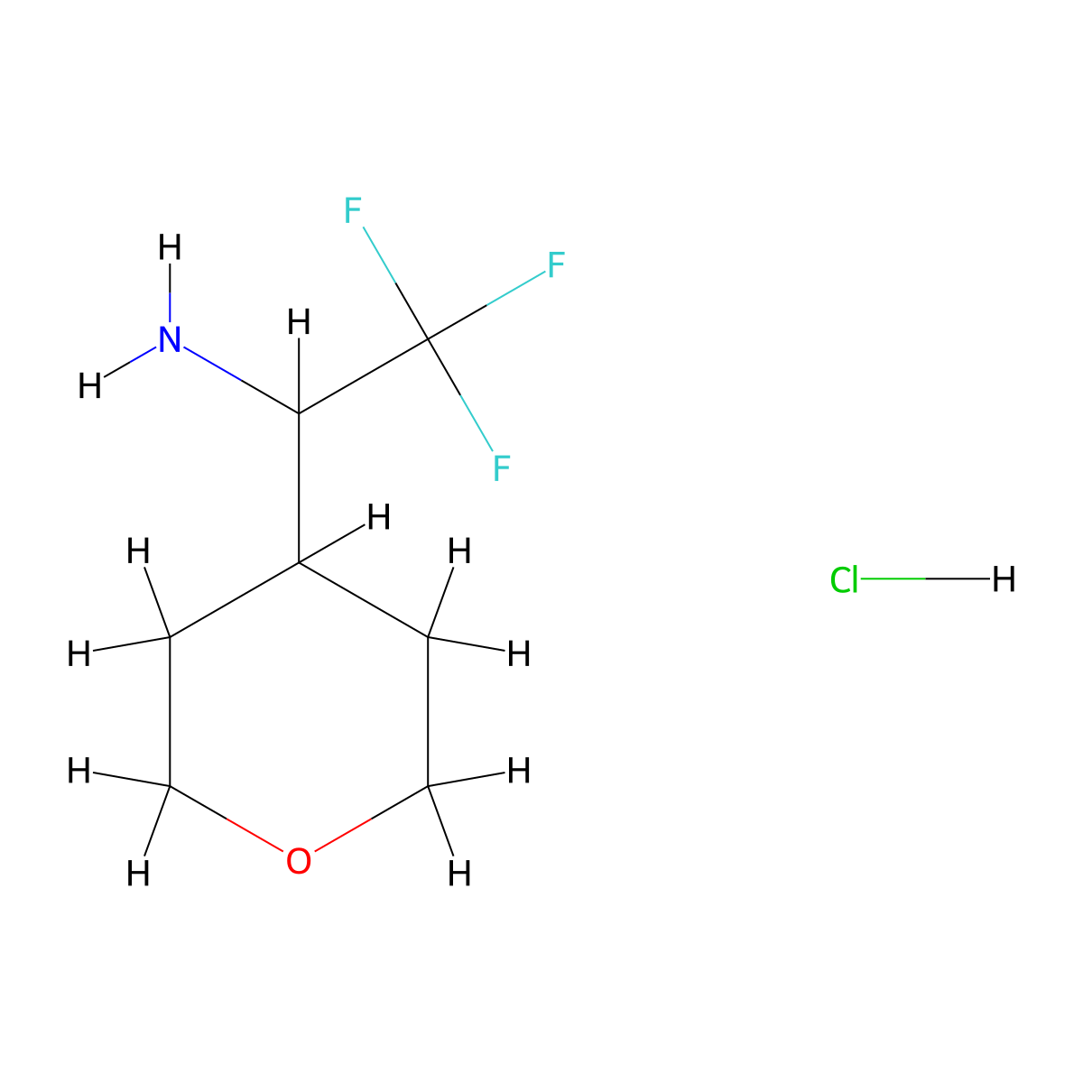 2,2,2-Trifluoro-1-tetrahydropyran-4-yl-ethanamine;hydrochloride molecular structure, CAS 2089257-13-4