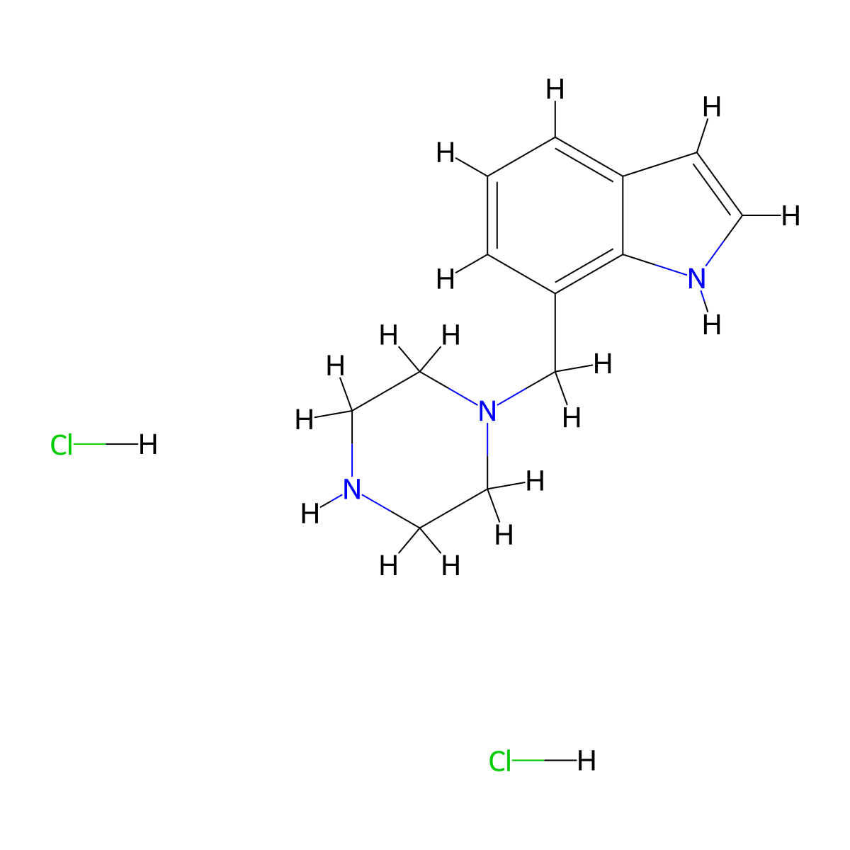 7-[(piperazin-1-yl)methyl]-1H-indole dihydrochloride molecular structure, CAS 2089257-18-9
