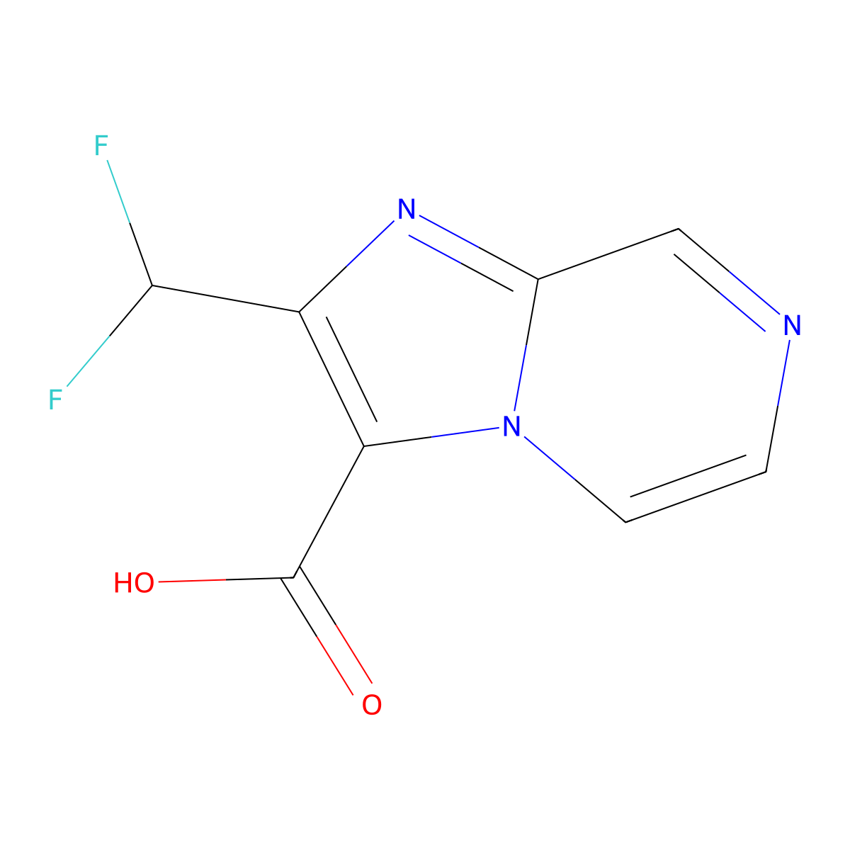 2-(Difluoromethyl)imidazo(1,2-a)pyrazine-3-carboxylic acid molecular structure, CAS 2089257-19-0