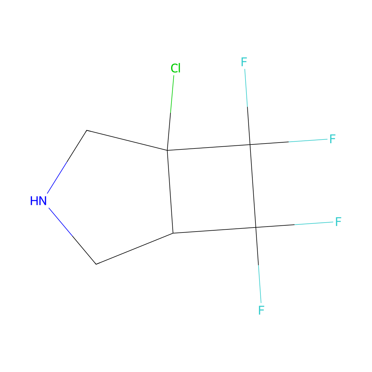 1-Chloro-6,6,7,7-tetrafluoro-3-azabicyclo[3.2.0]heptane molecular structure, CAS 2089257-20-3