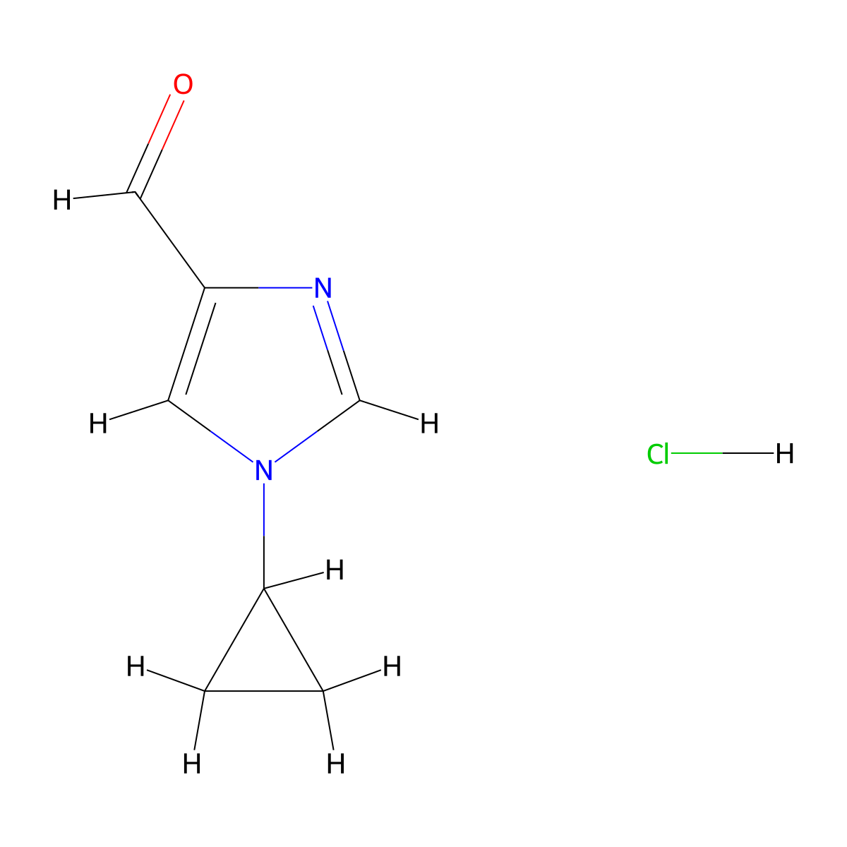 1-cyclopropyl-1H-imidazole-4-carbaldehyde hydrochloride molecular structure, CAS 2089257-24-7
