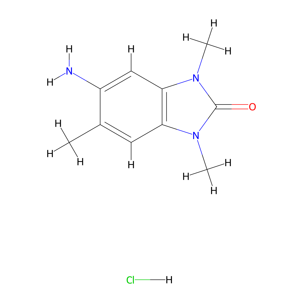 5-amino-1,3,6-trimethyl-1,3-dihydro-2H-benzimidazol-2-one hydrochloride molecular structure, CAS 2089257-32-7
