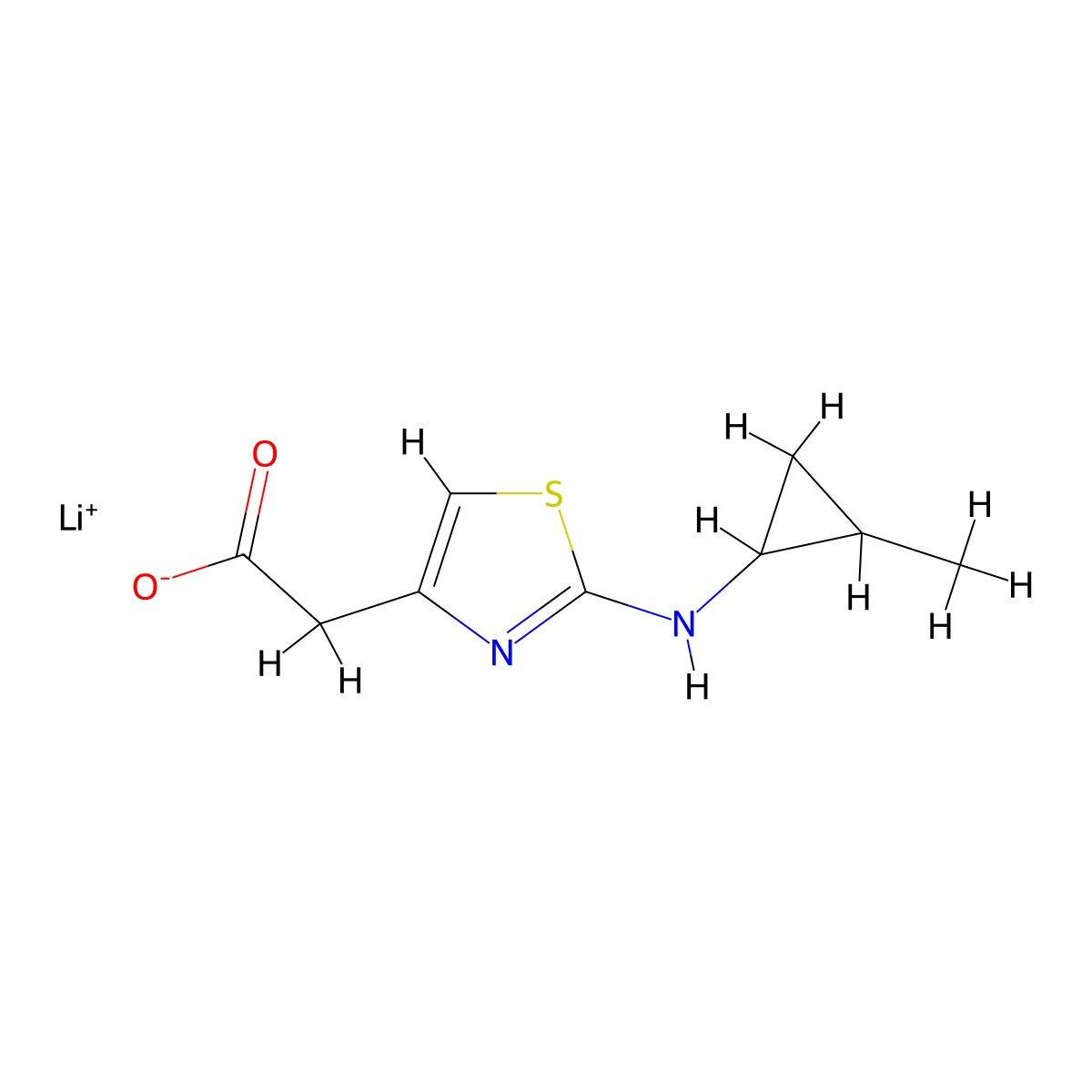 Lithium 2-(2-((2-methylcyclopropyl)amino)thiazol-4-yl)acetate molecular structure, CAS 2089257-35-0