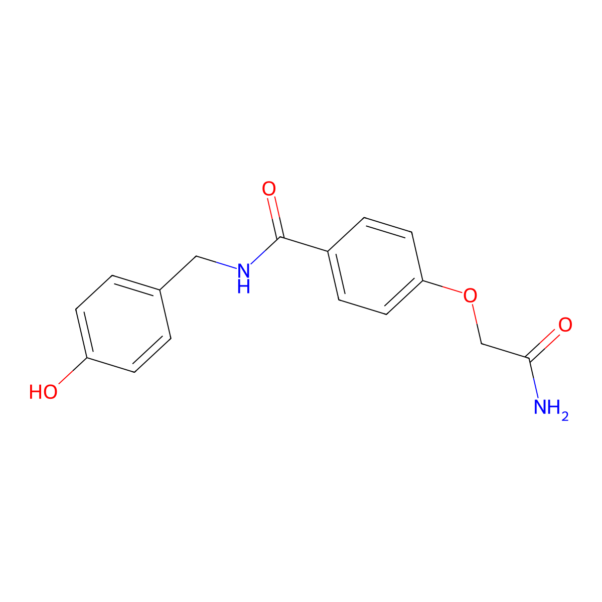 4-(carbamoylmethoxy)-N-[(4-hydroxyphenyl)methyl]benzamide molecular structure, CAS 2089257-39-4