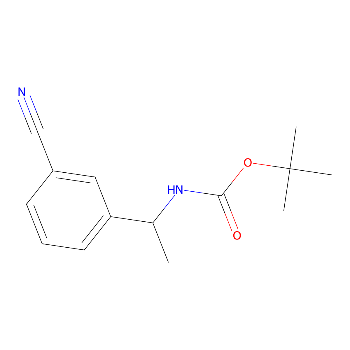 tert-butyl N-[1-(3-cyanophenyl)ethyl]carbamate molecular structure, CAS 2089257-40-7