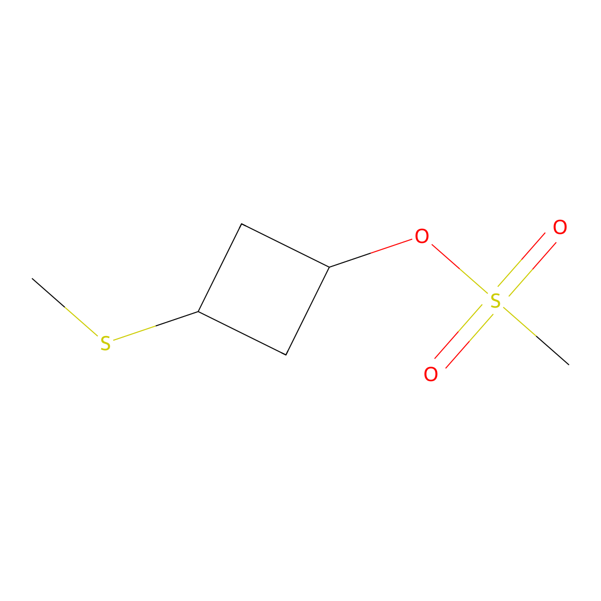 3-(Methylsulfanyl)cyclobutyl methanesulfonate molecular structure, CAS 2089257-45-2