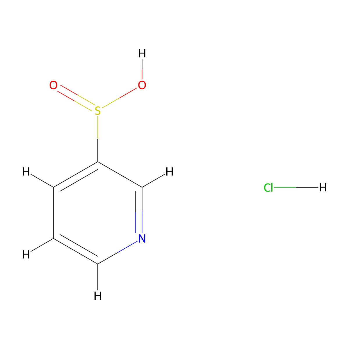 Pyridine-3-sulfinic acid hydrochloride molecular structure, CAS 2089257-48-5