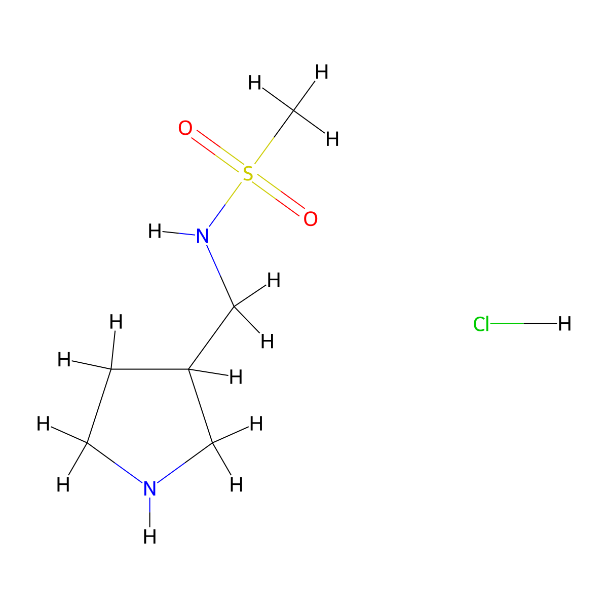 N-[(Pyrrolidin-3-yl)methyl]methanesulfonamide hydrochloride molecular structure, CAS 2089257-53-2