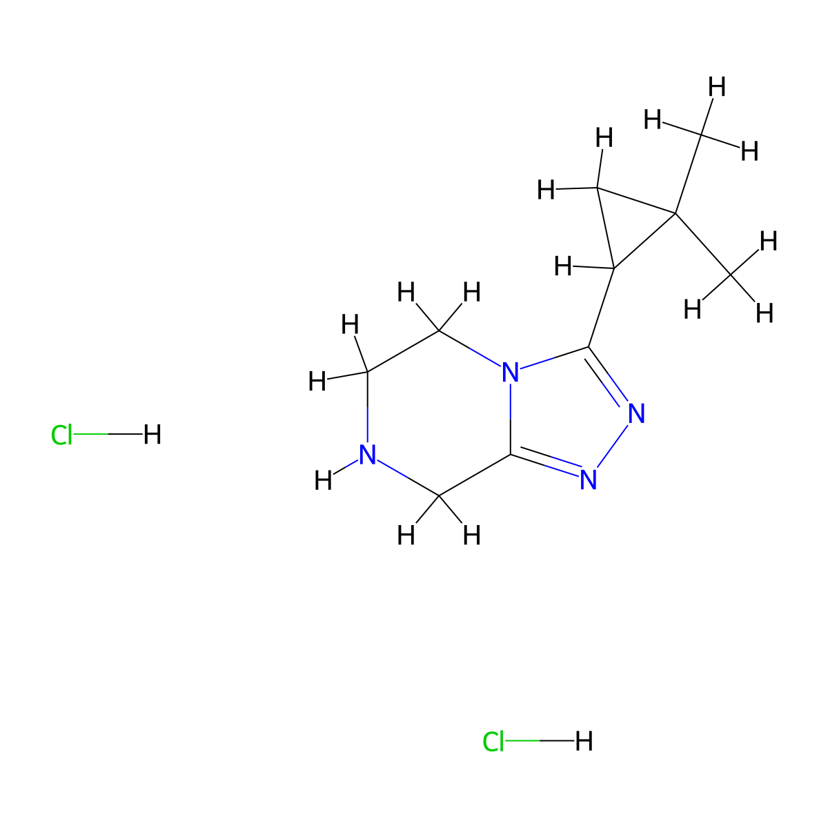 3-(2,2-dimethylcyclopropyl)-5H,6H,7H,8H-[1,2,4]triazolo[4,3-a]pyrazine dihydrochloride molecular structure, CAS 2089257-56-5
